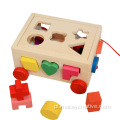 Drewniany geometryczny pasujący blok konstrukcyjny 17 -dołkowy zabawka